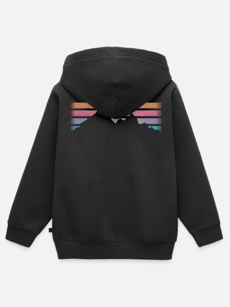 BERGE - WANDERN - RETRO Stripes - Kinder Premium Organic Zip Hoodie - Schwarz