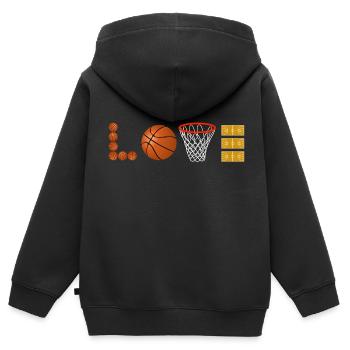 Love Basketball Sport Slamdunk Fan Ball Liebhaber - Kinder Premium Organic Zip Hoodie - Schwarz - Hinten - AI Model Kid Male (0cm)