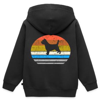 Cairn Terrier Hund - Retro Style Silhouette - Kinder Premium Organic Zip Hoodie - Schwarz - Hinten - AI Model Kid Male (0cm)