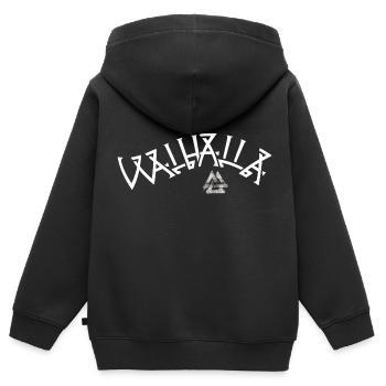 Walhalla - Runes de noix de marche - Sweat Premium à capuche zippé enfant bio - noir - Dos - AI Model Kid Male (0cm)