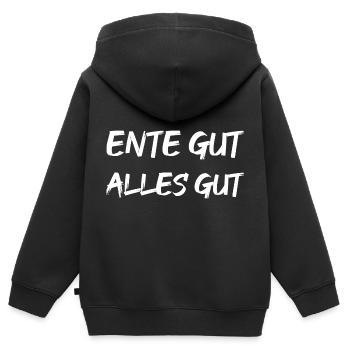 Ente gut alles gut - Kinder Premium Organic Zip Hoodie - Schwarz - Hinten - AI Model Kid Male (0cm)