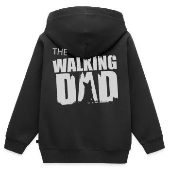 Idée cadeau de berger allemand à pied Père Gassi - Sweat Premium à capuche zippé enfant bio - noir - Dos - AI Model Kid Male (0cm)