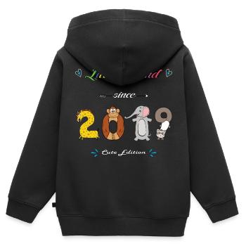 Little Legend 2019 - Cute Edition with animal numbers - Kids Premium Organic Zip-up Hoodie - black - Back - AI Model Kid Male (0cm)