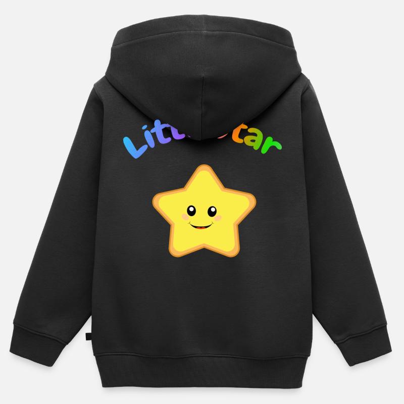 Petite étoile Petite étoile design - Sweat Premium à capuche zippé enfant bio - noir