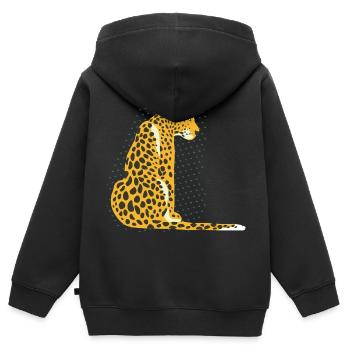 Leo - Kids Premium Organic Zip-up Hoodie - black - Back - AI Model Kid Male (0cm)