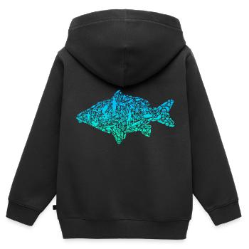 Carp Fishing Fish colored Carp Angler - Kids Premium Organic Zip-up Hoodie - black - Back - AI Model Kid Male (0cm)