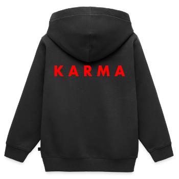 Karma - Sweat Premium à capuche zippé enfant bio - noir - Dos - AI Model Kid Male (0cm)