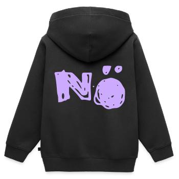 Nö Nee Nein - Kinder Premium Organic Zip Hoodie - Schwarz - Hinten - AI Model Kid Male (0cm)