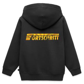 DDR - FORTSCHRITT - Landmaschinen Traktor - Kinder Premium Organic Zip Hoodie - Schwarz - Hinten - AI Model Kid Male (0cm)
