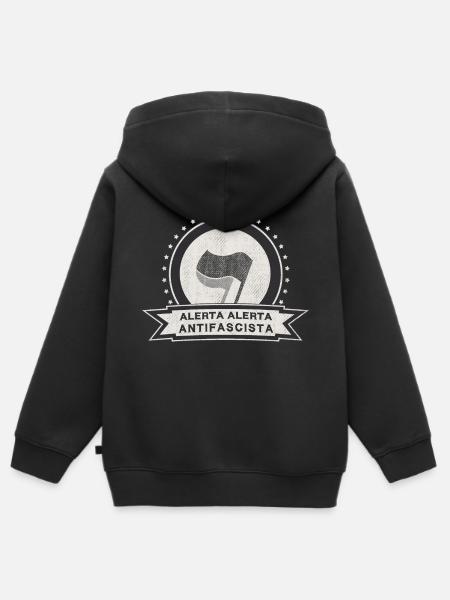 ANTIFA - Premium børne zip-hættetrøje økologisk - sort