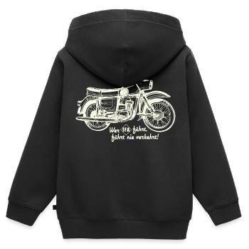 DDR Oldtimer Motorrad - emz Trophy IFA - Kinder Premium Organic Zip Hoodie - Schwarz - Hinten - AI Model Kid Male (0cm)