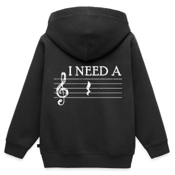 Pause chant musicien professeur de musique musique chorale clef - Sweat Premium à capuche zippé enfant bio - noir - Dos - AI Model Kid Male (0cm)