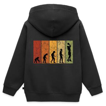 Basketteur basketteur - Sweat Premium à capuche zippé enfant bio - noir - Dos - AI Model Kid Male (0cm)