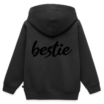 bestie Beste Bester Best Herzchen - Kinder Premium Organic Zip Hoodie - Schwarz - Hinten - AI Model Kid Male (0cm)