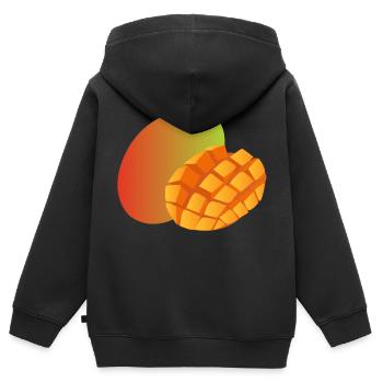 veggie Veggie mangue fruits8 - Sweat Premium à capuche zippé enfant bio - noir - Dos - AI Model Kid Male (0cm)