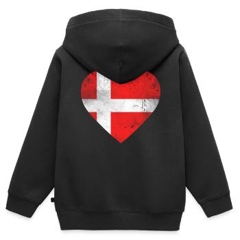 Gift Denmark flag danish flag danish - Kids Premium Organic Zip-up Hoodie - black - Back - AI Model Kid Male (0cm)