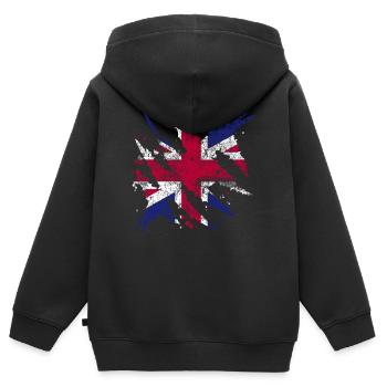 Großbritannien Flagge Geschenk britische Fahne - Kinder Premium Organic Zip Hoodie - Schwarz - Hinten - AI Model Kid Male (0cm)