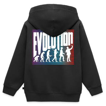 evolution - Kids Premium Organic Zip-up Hoodie - black - Back - AI Model Kid Male (0cm)