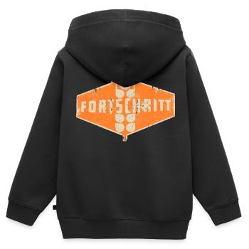 FORTSCHRITT DDR Landmaschinen Retro - Kinder Premium Organic Zip Hoodie - Schwarz - Hinten - AI Model Kid Male (0cm)