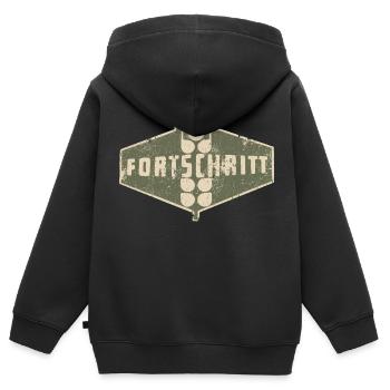 FORTSCHRITT Vintage Logo DDR - Kinder Premium Organic Zip Hoodie - Schwarz - Hinten - AI Model Kid Male (0cm)