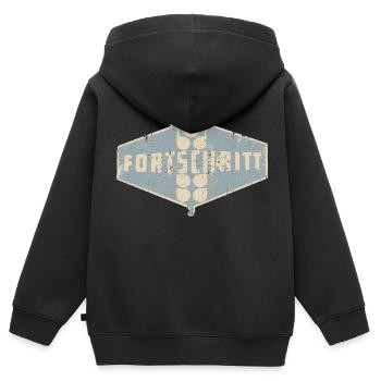 FORTSCHRITT - Retro - Ostalgie - DDR - Kinder Premium Organic Zip Hoodie - Schwarz - Hinten - AI Model Kid Male (0cm)