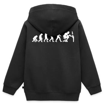 Programmeur - Evolution - PC - Informaticien - Sweat Premium à capuche zippé enfant bio - noir - Dos - AI Model Kid Male (0cm)