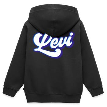 Lévi | Couleurs changeantes - Sweat Premium à capuche zippé enfant bio - noir - Dos - AI Model Kid Male (0cm)