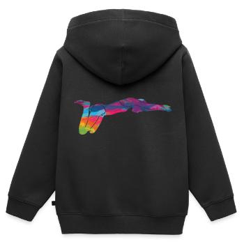 Schwimmen Schwimmer Schwimmbad Freibad Schwimmerin - Kinder Premium Organic Zip Hoodie - Schwarz - Hinten - AI Model Kid Male (0cm)