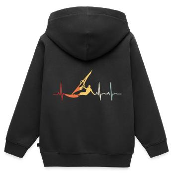 Surf de windsurfé Windsurfer ECG - Sweat Premium à capuche zippé enfant bio - noir - Dos - AI Model Kid Male (0cm)