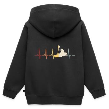 Bateau EQ PADD Kayak Kayak rame rame - Sweat Premium à capuche zippé enfant bio - noir - Dos - AI Model Kid Male (0cm)
