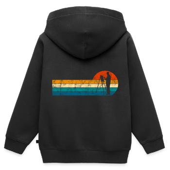 art peinture artiste artiste rétro peintre - Sweat Premium à capuche zippé enfant bio - noir - Dos - AI Model Kid Male (0cm)