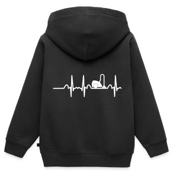 Putzfrau Putzen - Herzschlag - Kinder Premium Organic Zip Hoodie - Schwarz - Hinten - AI Model Kid Male (0cm)