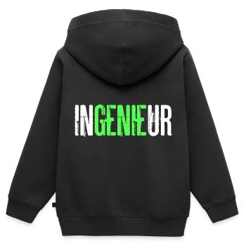 Ingenieur Genie Maschinenbau - Kinder Premium Organic Zip Hoodie - Schwarz - Hinten - AI Model Kid Male (0cm)