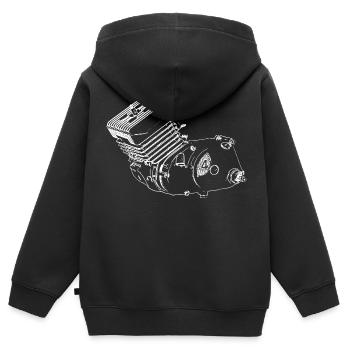 Moteur Simson S51 M54 - M541 - DDR - Sweat Premium à capuche zippé enfant bio - noir - Dos - AI Model Kid Male (0cm)