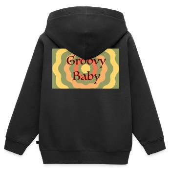 Groovy Bébé - Sweat Premium à capuche zippé enfant bio - noir - Dos - AI Model Kid Male (0cm)