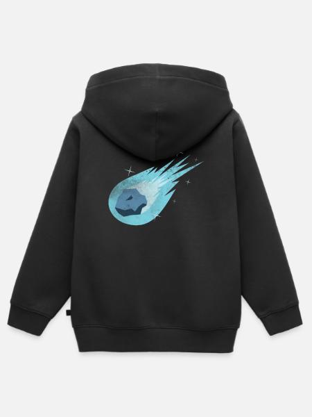 Comet comet gift asteroid universe rock - Kids Premium Organic Zip-up Hoodie - black
