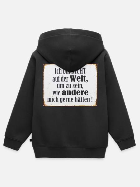 Selbstbewusstsein Spruch Geschenk - Kinder Premium Organic Zip Hoodie - Schwarz