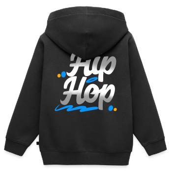 Hip Hop - Kinder Premium Organic Zip Hoodie - Schwarz - Hinten - AI Model Kid Male (0cm)