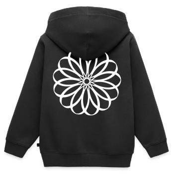 Geometrische Kunst - Kinder Premium Organic Zip Hoodie - Schwarz - Hinten - AI Model Kid Male (0cm)