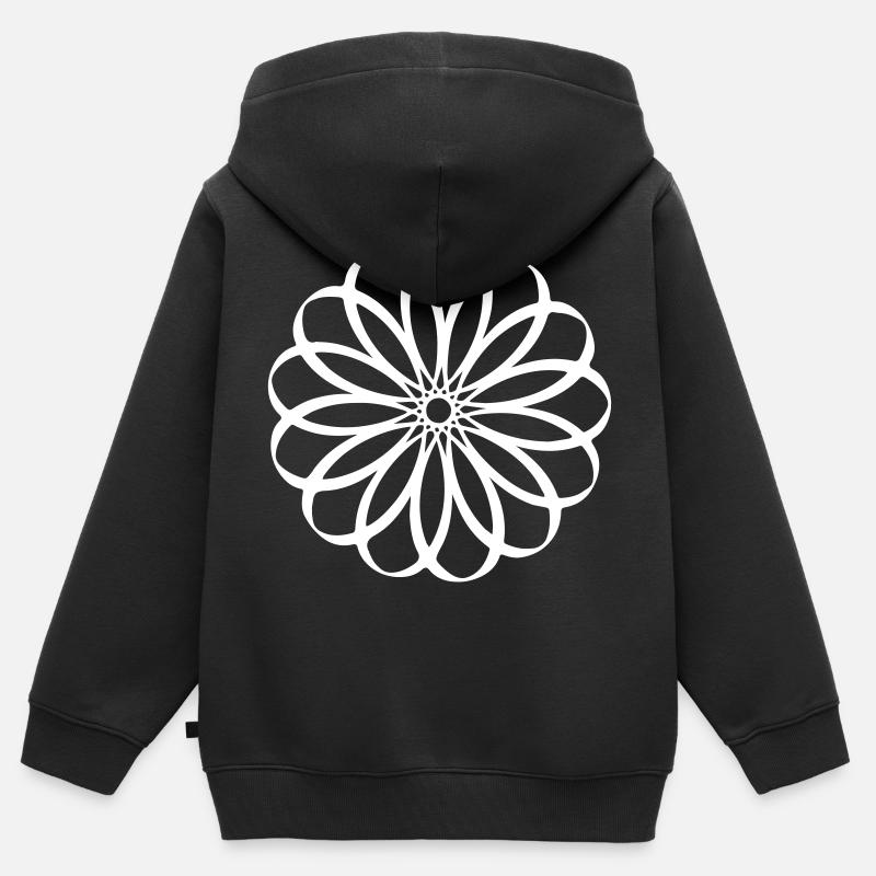 Art géométrique - Sweat Premium à capuche zippé enfant bio - noir