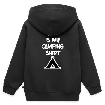 Zelten - Kinder Premium Organic Zip Hoodie - Schwarz - Hinten - AI Model Kid Male (0cm)