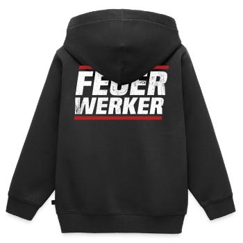 feuerwerk shirt für feuerwerker - Kinder Premium Organic Zip Hoodie - Schwarz - Hinten - AI Model Kid Male (0cm)