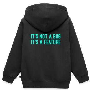 Fonction de bogue d'informaticien - Sweat Premium à capuche zippé enfant bio - noir - Dos - AI Model Kid Male (0cm)