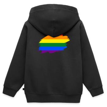 Rainbow Rainbow Flag Flag LGBT Flag - Kids Premium Organic Zip-up Hoodie - black - Back - AI Model Kid Male (0cm)