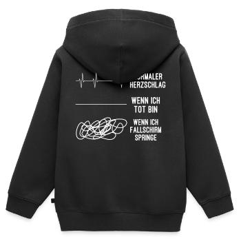 Fallschirm springen - Kinder Premium Organic Zip Hoodie - Schwarz - Hinten - AI Model Kid Male (0cm)