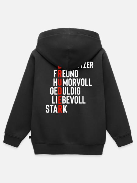 Bruder - Kinder Premium Organic Zip Hoodie - Schwarz