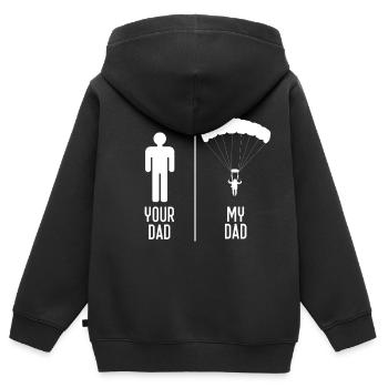 Skydiving Dad - Sweat Premium à capuche zippé enfant bio - noir - Dos - AI Model Kid Male (0cm)