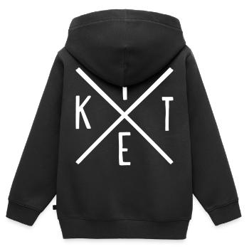 Kite - Kinder Premium Organic Zip Hoodie - Schwarz - Hinten - AI Model Kid Male (0cm)