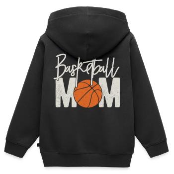 Basketball Vintag - lustiges Basketball-Mamma-Geschenk - Kinder Premium Organic Zip Hoodie - Schwarz - Hinten - AI Model Kid Male (0cm)