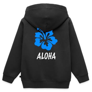 Aloha - Sweat Premium à capuche zippé enfant bio - noir - Dos - AI Model Kid Male (0cm)